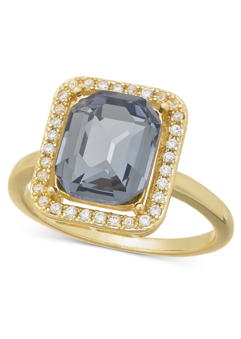 Charter Club Gold-Tone Pave & Cushion-Cut Purple Cubic Zirconia Ring, Created for Macy's - Gold