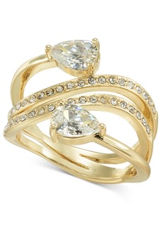 Charter Club Gold-Tone Pave & Pear-Shape Crystal Wrap Ring, Created for Macy's - Gold