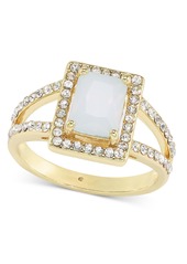 Charter Club Gold-Tone Pave & White Crystal Split Band Ring, Created for Macy's - Gold