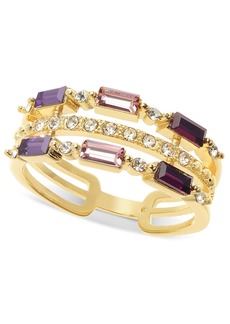 Charter Club Gold-Tone Purple Stone Multi Row Ring, Created for Macy's - Gold