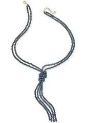 Charter Club Imitation Pearl Knotted Lariat Necklace, 28" + 2" extender, Created for Macy's