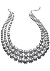 Charter Club Imitation Pearl Three-Row Collar Necklace, Created for Macy's