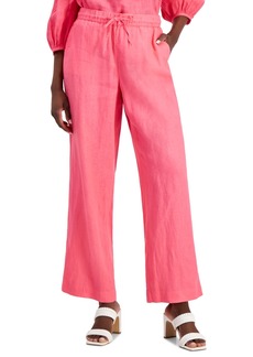 Charter Club Linen Drawstring-Waist Pants, Created for Macy's - Foxy Pink