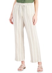Charter Club Linen Striped Straight-Leg Pants, Created for Macy's