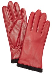Charter Club Micro Faux Fur Lined Leather Tech Gloves, Created for Macy's