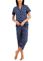 Charter Club Notched Collar Top & Capris Pajama Set, Created for Macy's