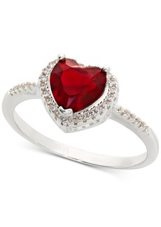 Charter Club Pave & Heart Crystal Halo Ring, Created for Macy's - Red