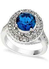 Charter Club Pave Stone Halo Ring in Fine Silver Plate, Created for Macy's - Gold