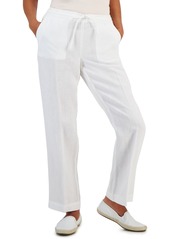 Charter Club Petite 100% Linen Drawstring Pants, Created for Macy's - Intrepid Blue