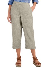 Charter Club Petite 100% Linen Pull-On Cropped Pants, Created for Macy's - Intrepid Blue
