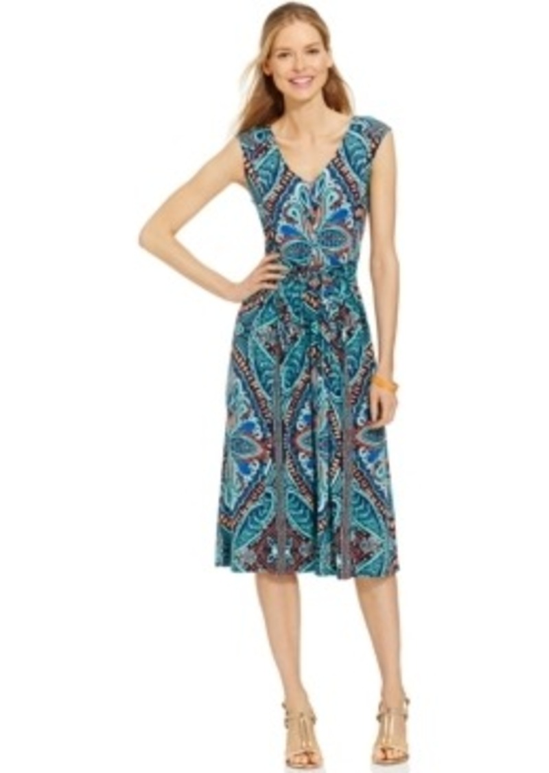 Charter Club Charter Club Petite Printed BeltTie Midi Dress Dresses