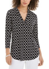 Charter Club Printed V-Neck Top, Created for Macy's