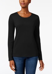 Charter Club Pima Cotton Long-Sleeve Top, Created for Macy's