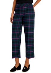 Charter Club Plaid Wide-Leg Cropped Pants, Created for Macy's