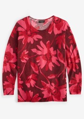 Charter Club Plus Size 100% Cashmere Floral Sweater, Created for Macy's - Crantini Combo