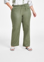 Charter Club Plus Size 100% Linen Pants, Created for Macy's - Bright White