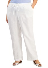 Charter Club Plus Size 100% Linen Pants, Created for Macy's - Intrepid Blue