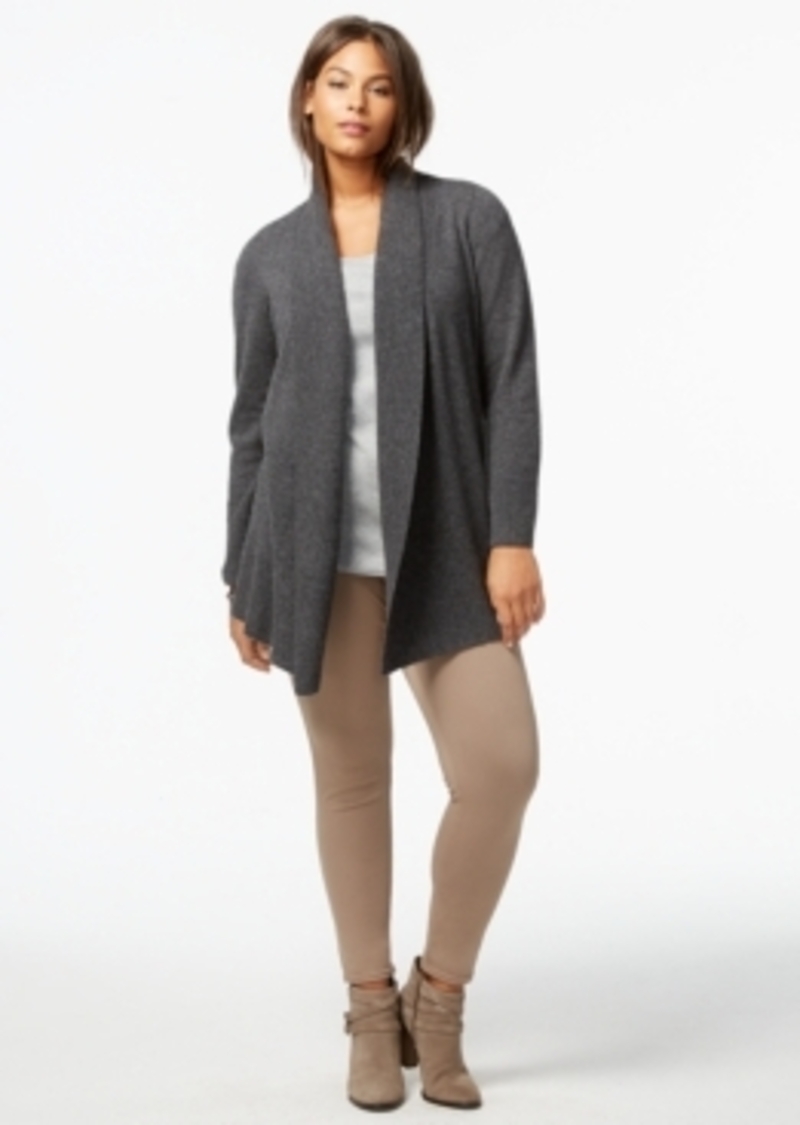 Charter Club Charter Club Plus Size Cashmere Ribbed Trim Cardigan Sweaters 