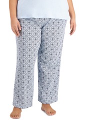 Charter Club Plus Size Cotton Knit Pajama Pants, Created for Macy's