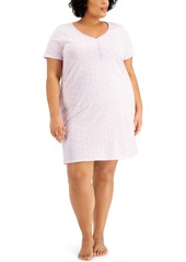 Charter Club Plus Size Cotton Sleep Shirt Nightgown, Created for Macy's