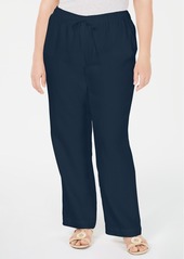 Charter Club Plus Size 100% Linen Pants, Created for Macy's - Bright White