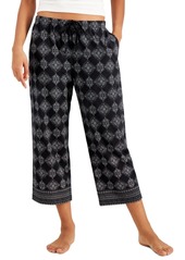 Charter Club Printed Knit Cotton Cropped Pajama Pants, Created for Macy's