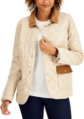 Charter Club Quilted Corduroy-Trim Jacket, Created for Macy's