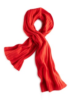 Charter Club Ribbed 100% Cashmere Scarf, Created for Macy's - Calypso Red