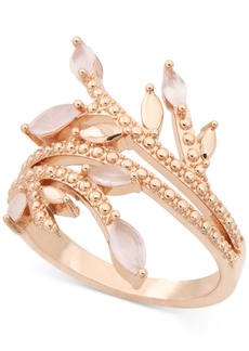 Charter Club Rose Gold-Tone Crystal Flower Sprig Ring, Created for Macy's - Rose Gold