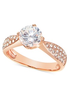Charter Club Rose Gold-Tone Pave & Cubic Zirconia Engagement Ring, Created for Macy's - Rose Gold