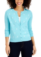 Charter Club Seahorse-Print Cardigan, Created for Macy's
