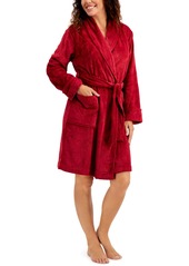 Charter Club Short Floral Cozy Plush Robe, Created for Macy's
