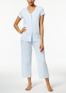 Charter Club Short Sleeve Top and Capri Pant Cotton Pajama Set, Created for Macy's
