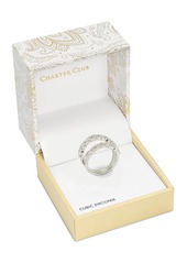 Charter Club Silver-Tone 2-Pc. Set Cubic Zirconia Stack Rings, Created for Macy's - Silver