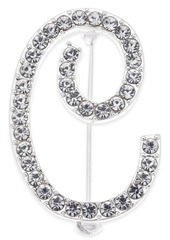 Charter Club Silver-Tone Crystal Initial Pin, Created for Macy's