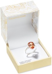 Charter Club Silver-Tone Cubic Zirconia & Crystal Pear Ring, Created for Macy's - Silver