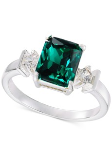 Charter Club Silver-Tone Cubic Zirconia & Emerald-Cut Color Crystal Ring, Created for Macy's - Silver