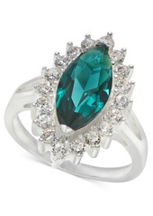 Charter Club Silver-Tone Green Marquise Crystal Ring, Created for Macy's - Silver
