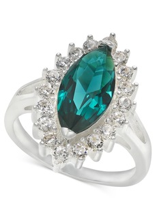 Charter Club Silver-Tone Green Marquise Crystal Ring, Created for Macy's - Silver