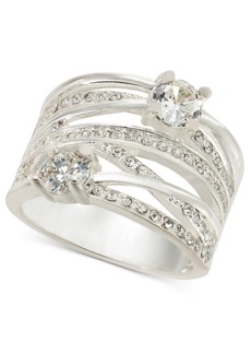 Charter Club Silver-Tone Pave & Cubic Zirconia Multi-Row Ring, Created for Macy's - Silver
