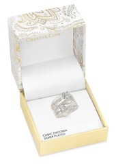 Charter Club Silver-Tone Pave & Cubic Zirconia Multi-Row Ring, Created for Macy's - Silver