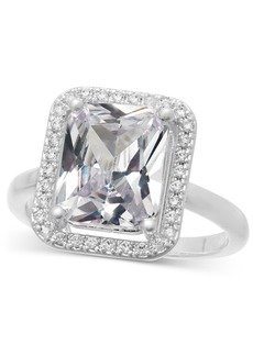Charter Club Silver-Tone Pave & Cushion-Cut Cubic Zirconia Ring, Created for Macy's - Silver