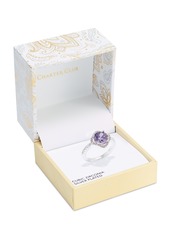 Charter Club Silver-Tone Pave & Purple Cubic Zirconia Flower Ring, Created for Macy's - Silver