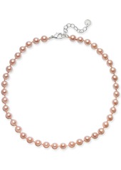 Charter Club Silver-Tone Pink Imitation Pearl (8mm) Collar Necklace, Created for Macy's