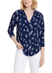 Charter Club Petite Printed V-Neck 3/4-Sleeve Top, Created for Macy's