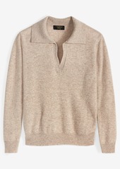 Charter Club Women's Collared Long-Sleeve 100% Cashmere Sweater, Created for Macy's - Pearl Taupe Heather