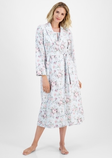 Charter Club Women's Cotton Floral-Print Tie-Waist Robe, Created for Macy's - Vintage Floral Blue