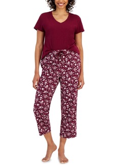 Charter Club Women's Cotton Printed Cropped Pajama Pants, Created for Macy's