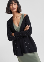 Charter Club Women's Embellished Long-Sleeve 100% Cashmere Duster, Regular & Petites, Created for Macy's - Bronze Pecan