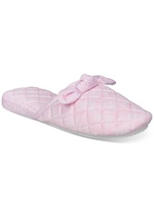 Charter Club Women's Gingham-Print Bow-Top Slippers, Created for Macy's - Tartan Blue